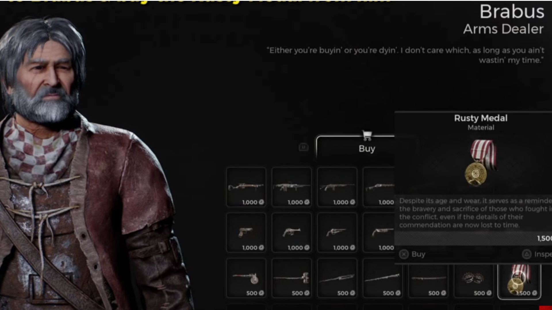Purchase a Rusty Medal (Image via Gearbox Software)